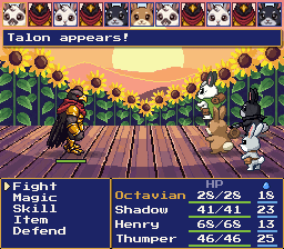 Talon, the Act 1 boss, against the setting sun