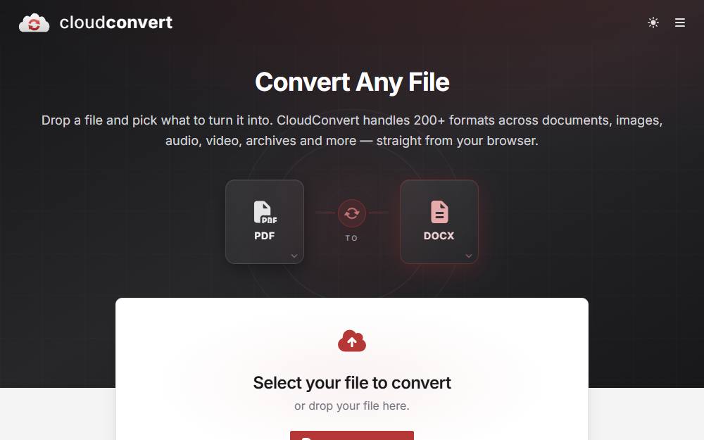 Screenshot of CloudConvert