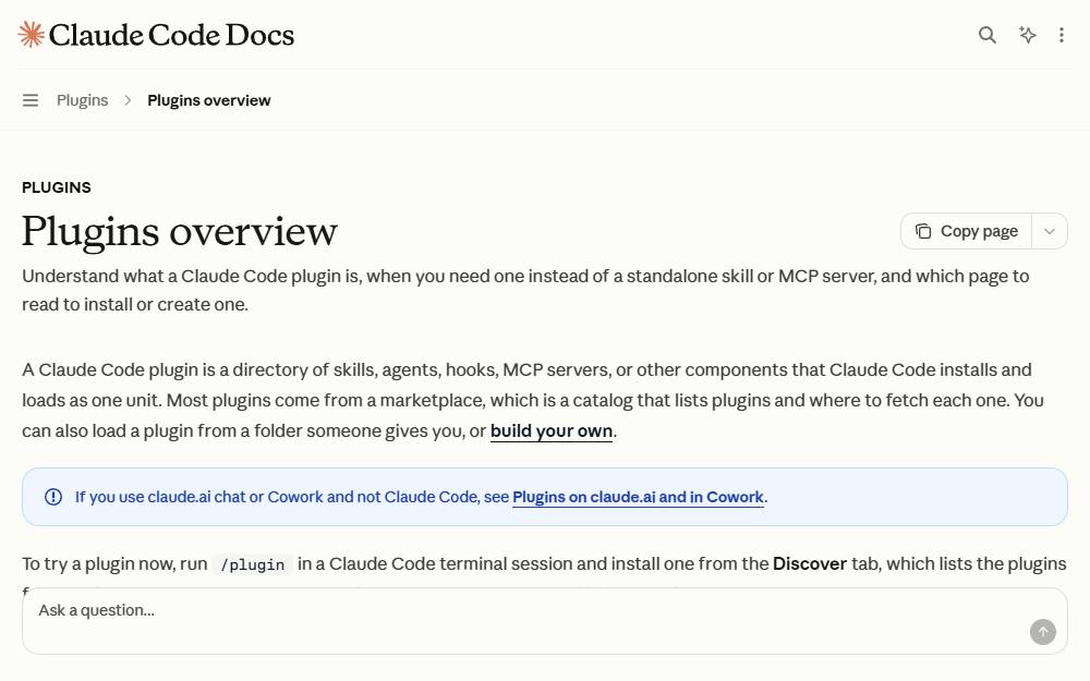 Screenshot of Claude Code Plugins (Official)
