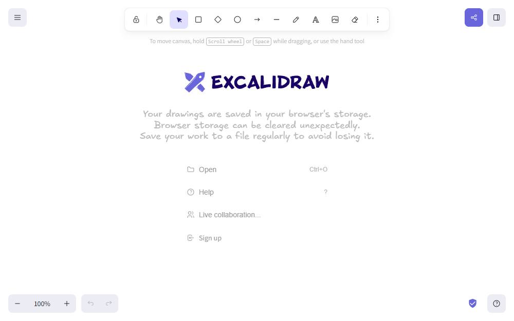 Screenshot of Excalidraw