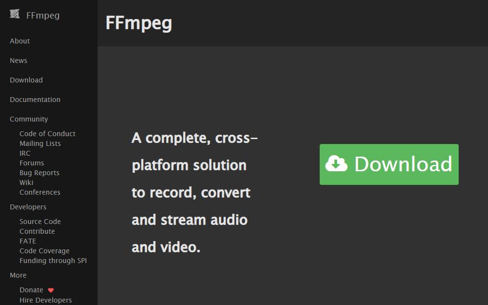 Screenshot of FFmpeg