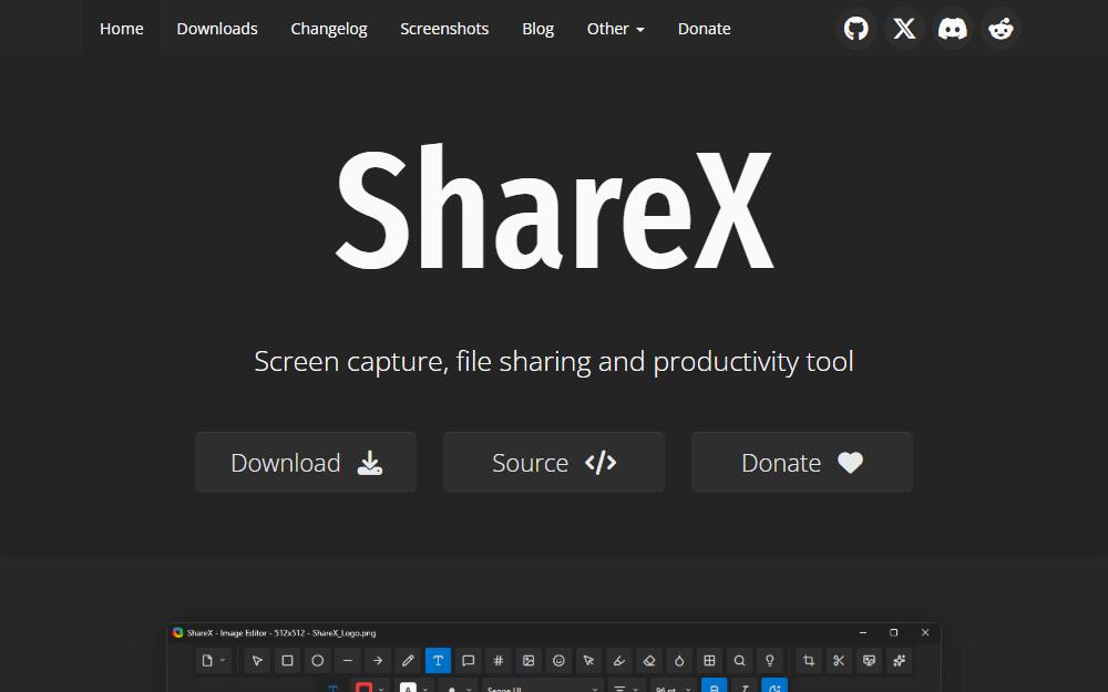 Screenshot of ShareX