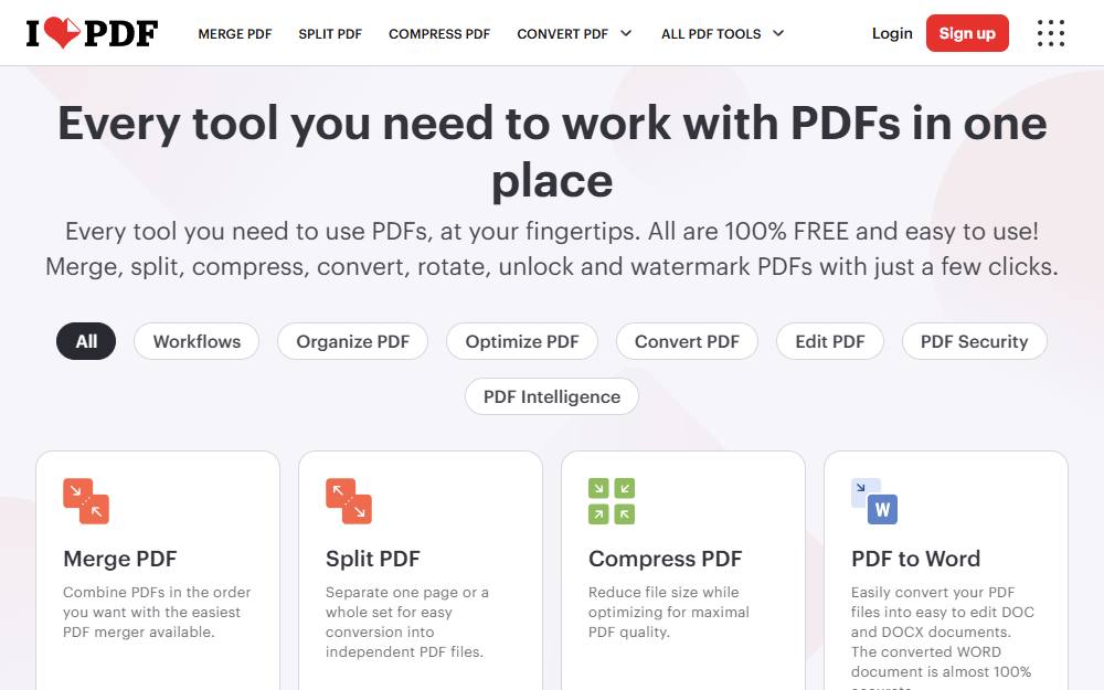 Screenshot of iLovePDF