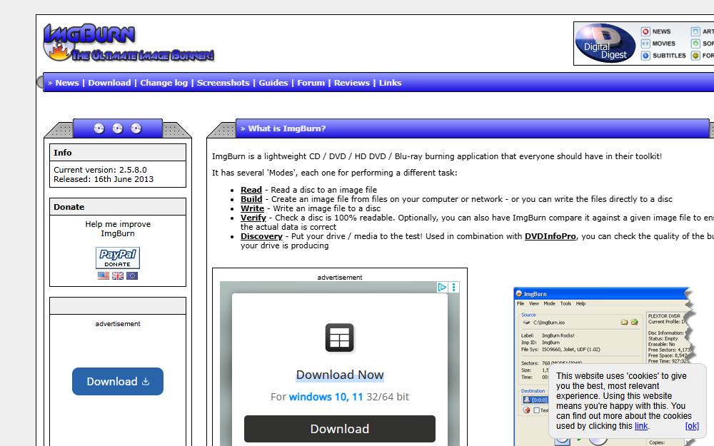 Screenshot of ImgBurn