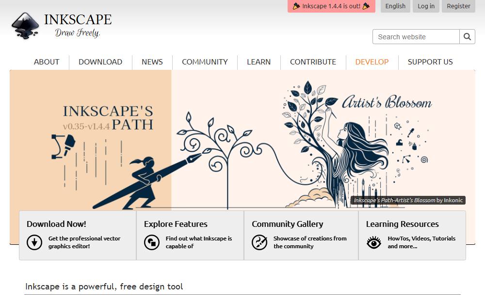 Screenshot of Inkscape