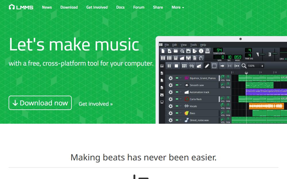 Screenshot of LMMS