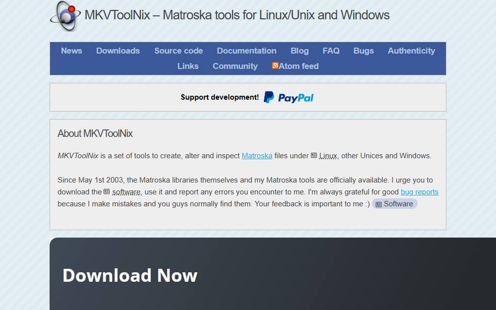 Screenshot of MKVToolNix
