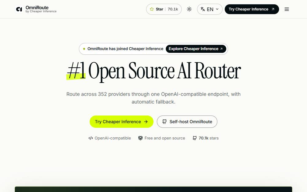 Screenshot of OmniRoute