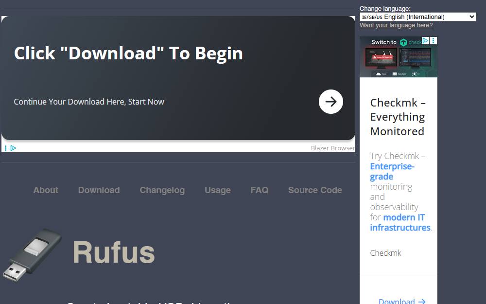 Screenshot of Rufus