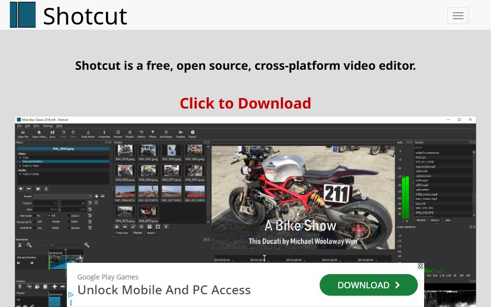 Screenshot of Shotcut
